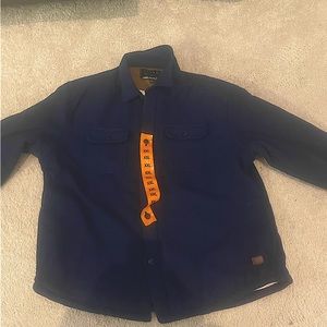 Jachs BLUE WOOL BLEND SHERPA SHIRT JACKET